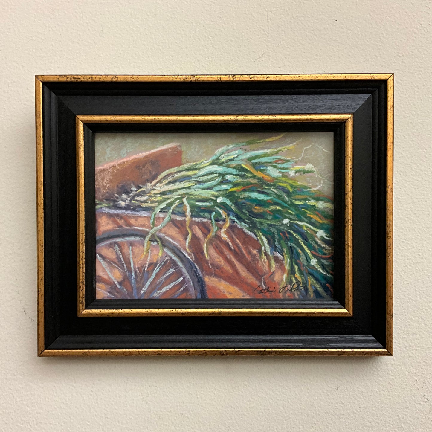 Garlic Cart - Original Framed Pastel