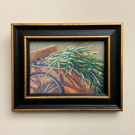 Garlic Cart - Original Framed Pastel