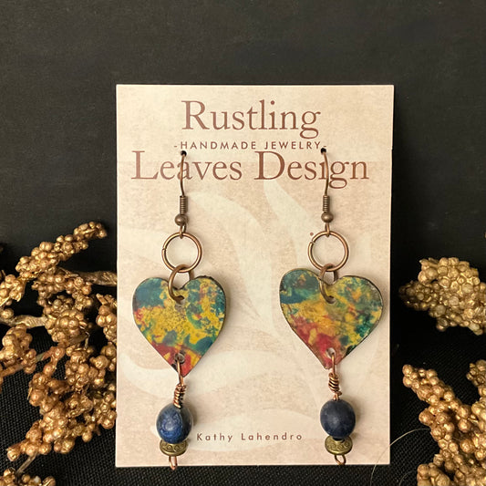 Multicolor Heart Paper Earring
