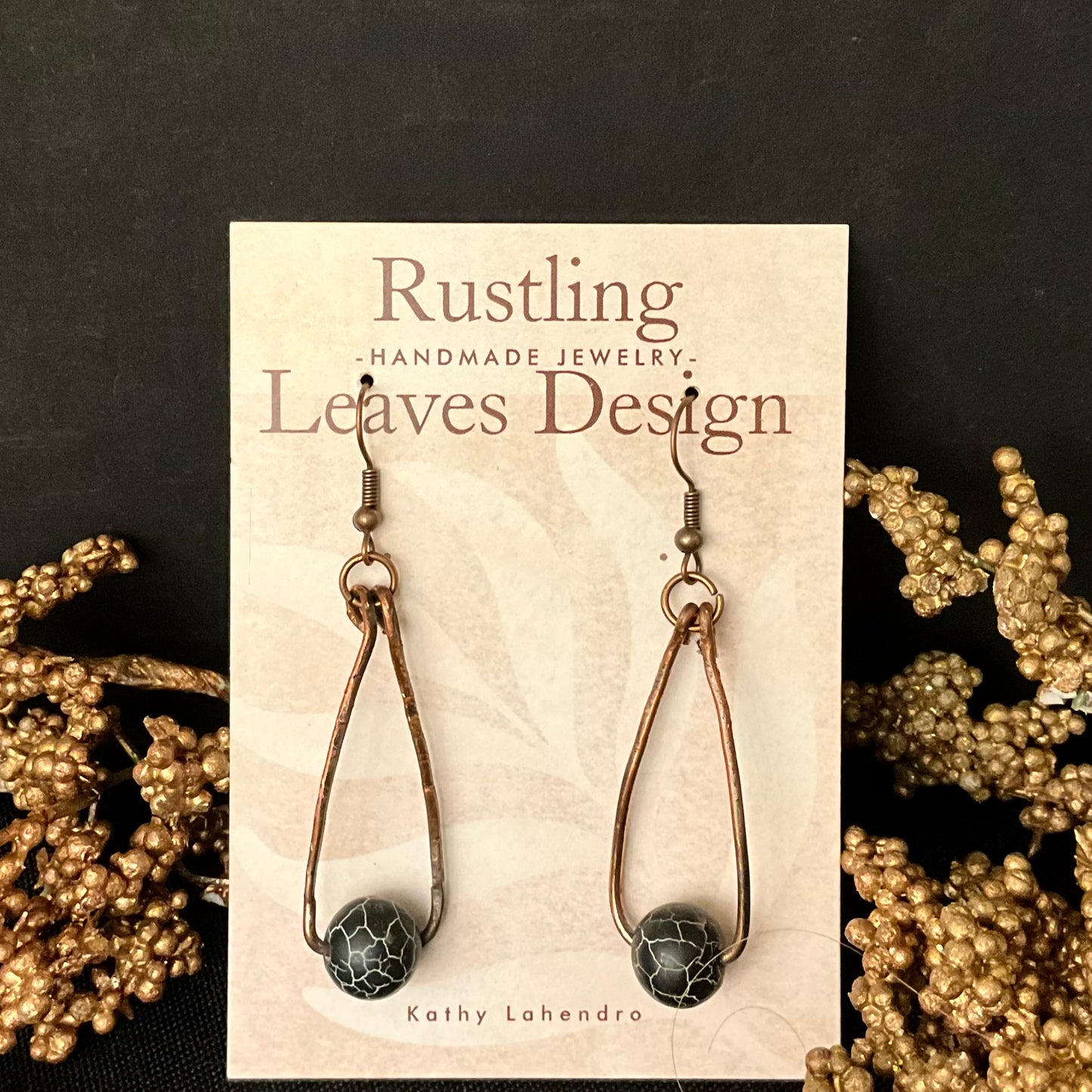 Dropped Bead Copper Earring