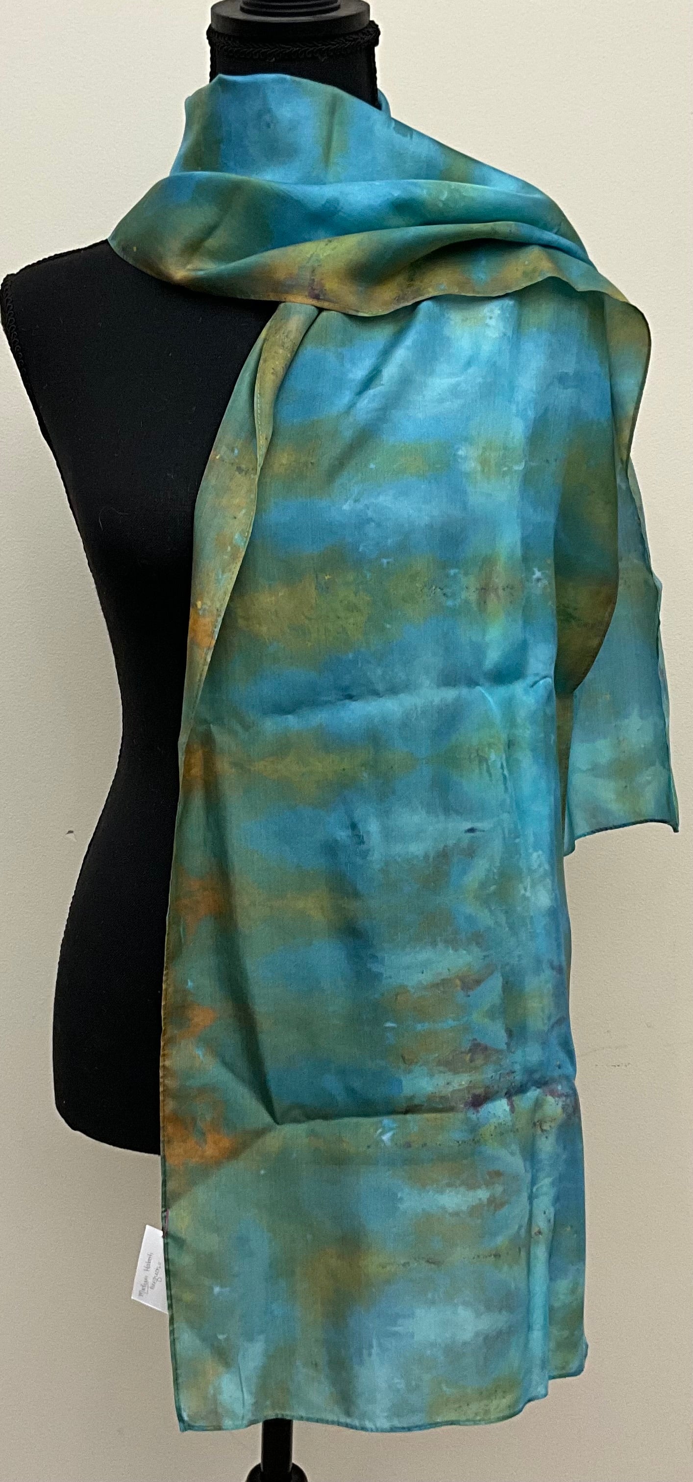 Large Haboti Silk Scarf - Turquoise