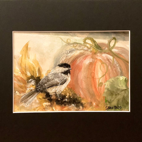 “Chickadee’s Autumn" Original Watercolor