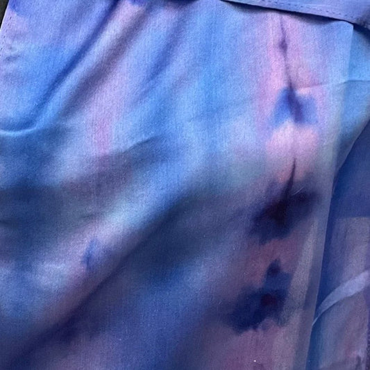 Large Ice Dyed Silk Satin Scarf - Periwinkle