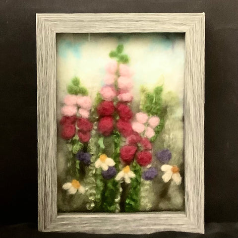 Summer Flowers  -  Hand Felted Framed Art