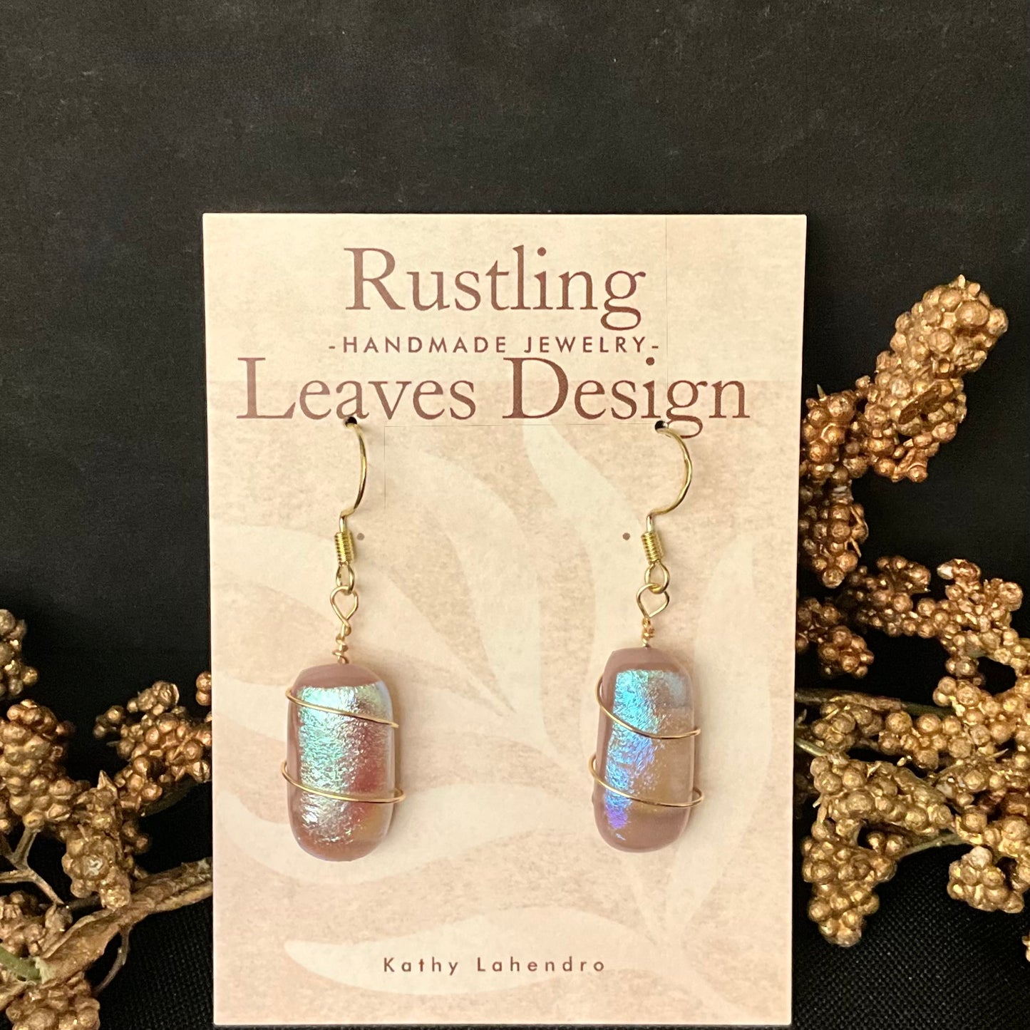 Iridescent White Fused Glass Earrings