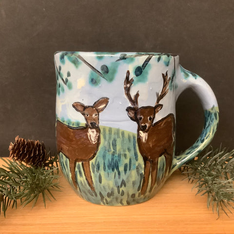 Deer mug - Brown Spring Scene