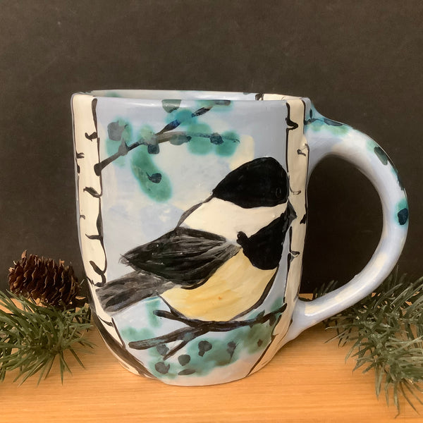 Chickadee mug blue