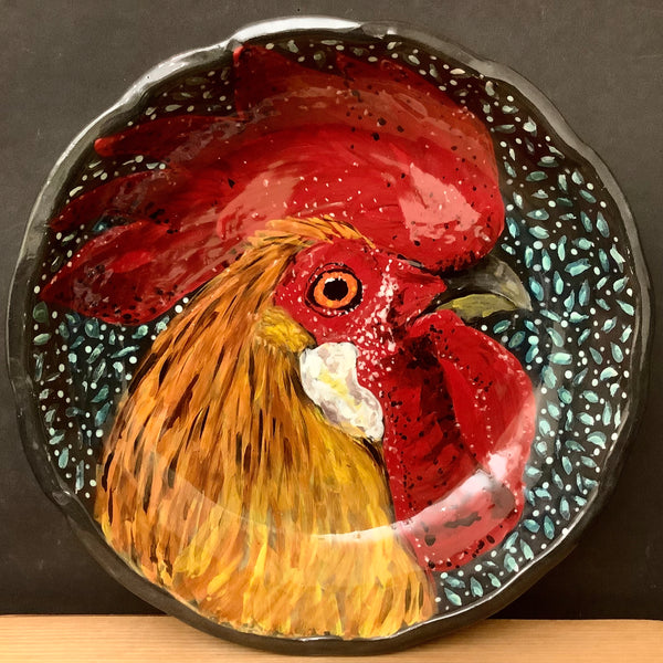 Rooster Pie Plate