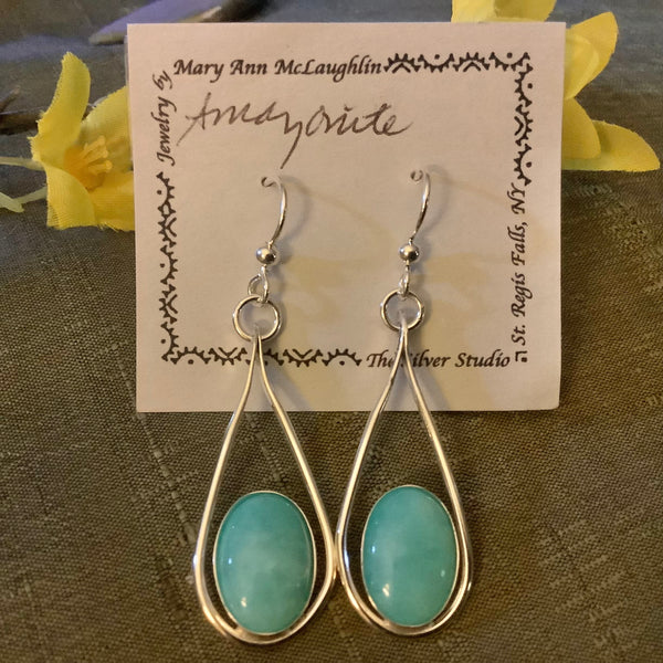 Teardrop Earrings with Amazonite