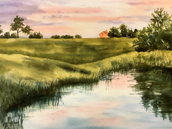 Farmland Dusk Notecard