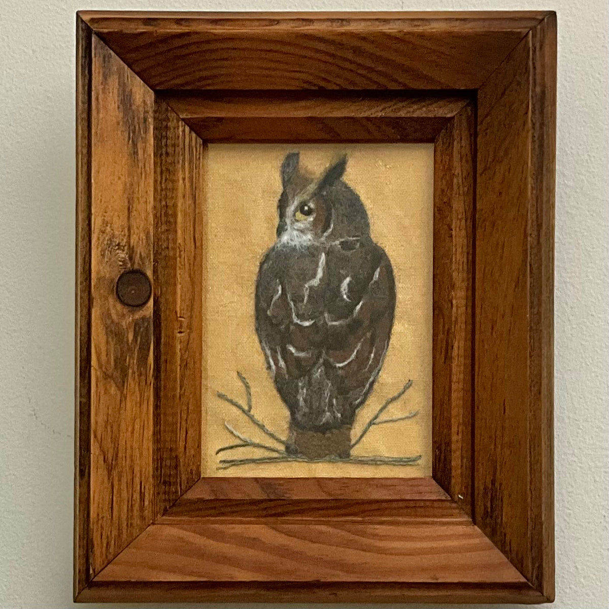 Mixed Media Needle Felted Great Horned Owl