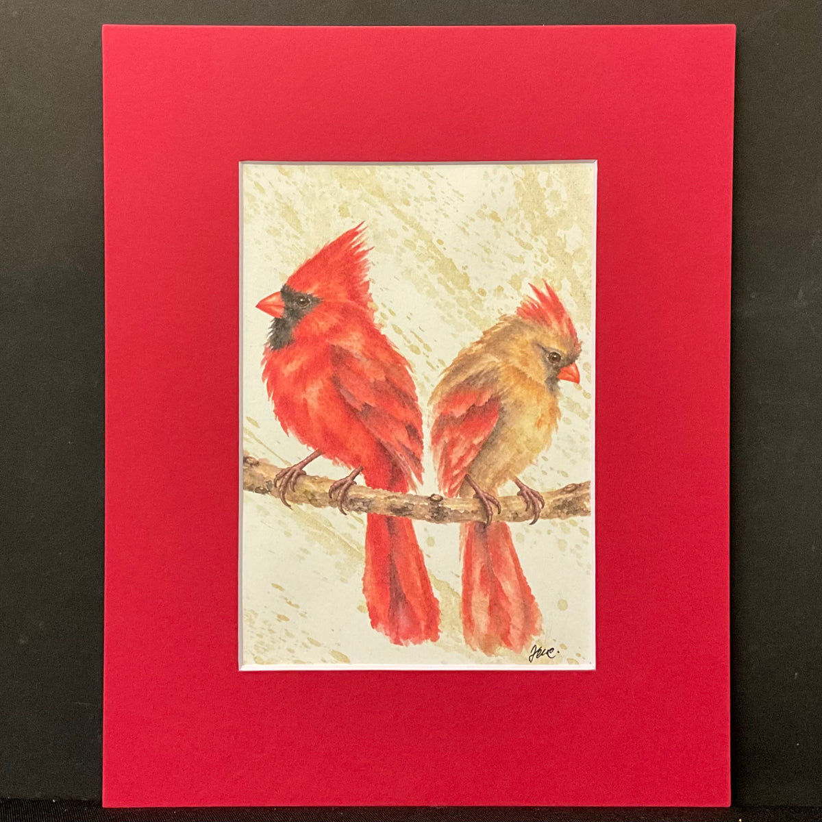 Cardinal Pair Watercolor Print