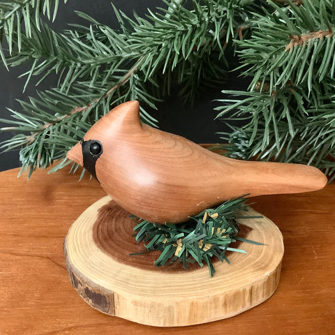 Red Cedar Cardinal statuette