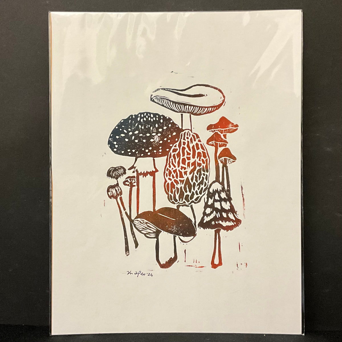 Colorful Mushrooms Original Print