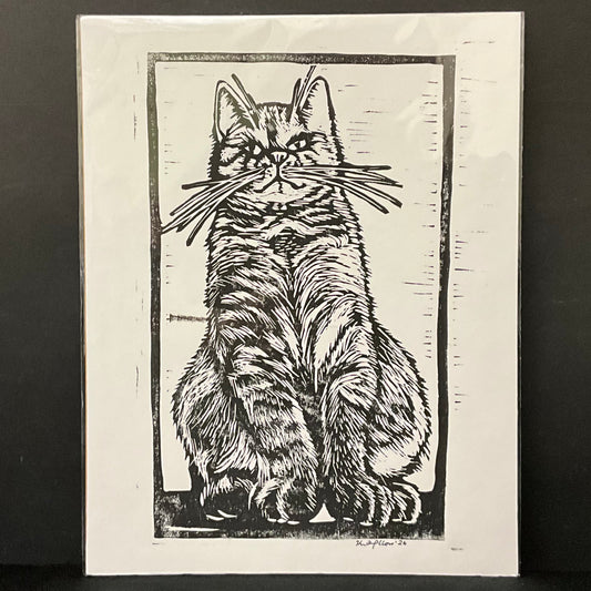 Proud Cat Original Print on White