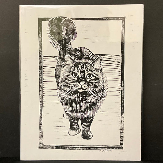 Curious Cat Original Print on white