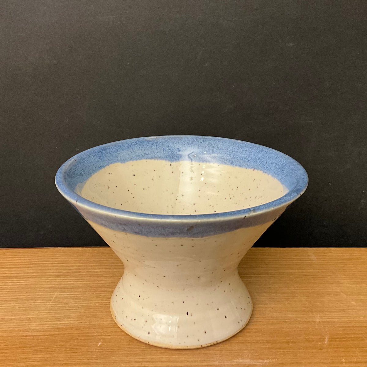 Martini / Cocktail "glass" in Cream with Blue Rim