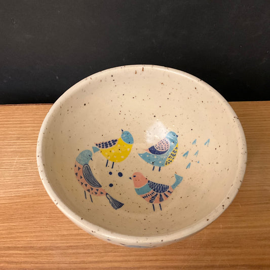 Small Colorful Folk Birds Bowl