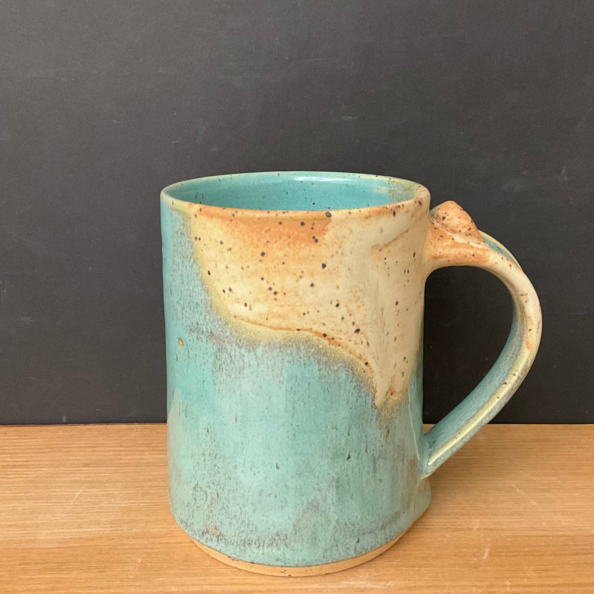 Tapered Mug in Turquoise & Sand