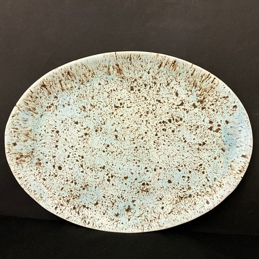 Oval Tray in Celadon & Aqua Speckled Glaze