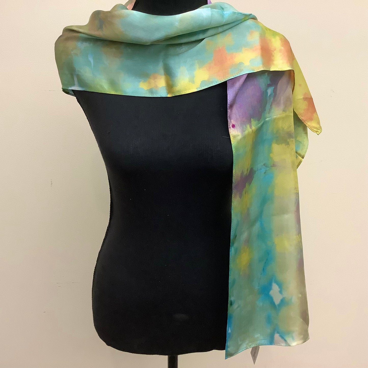 medium Ice Dyed Silk Satin Scarf - Lalique colorway
