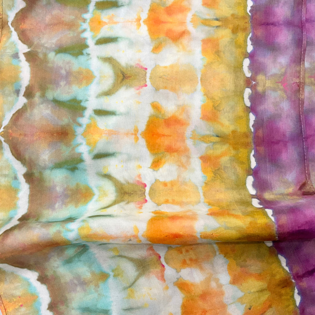 Ice Dyed Haboti Silk Scarf Medium - Purple Sedge