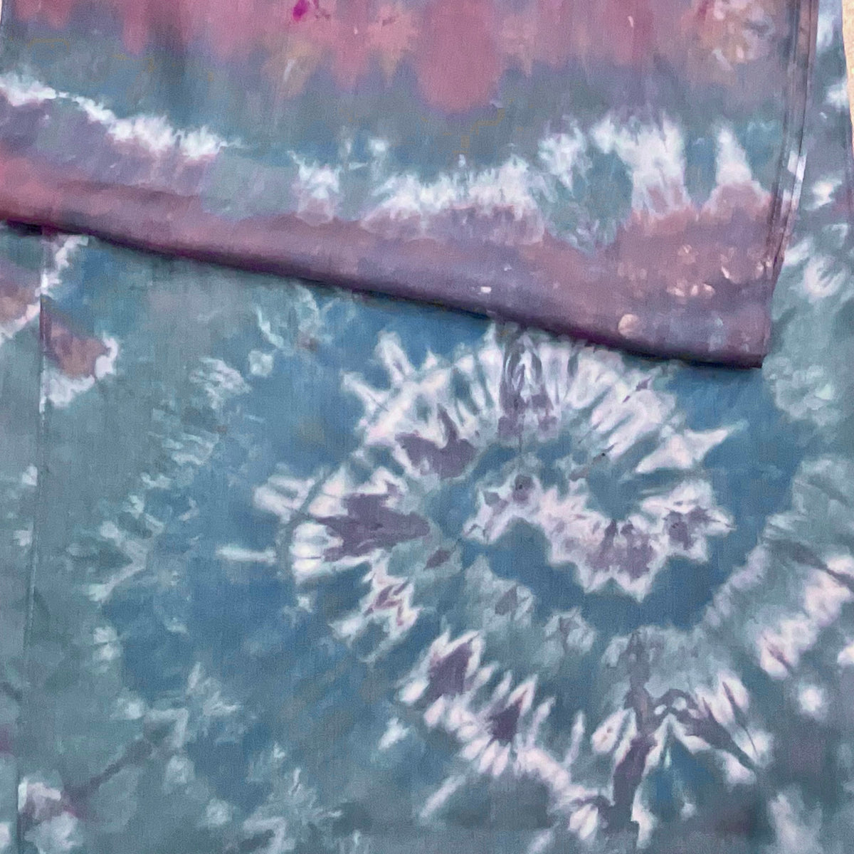 large Ice Dyed Silk Haboti Scarf - Moody Blues Colorway
