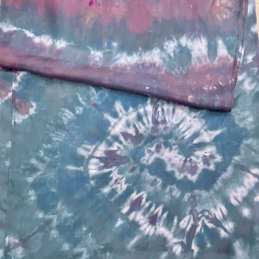 large Ice Dyed Silk Haboti Scarf - Moody Blues Colorway