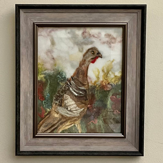 Tom Turkey-  Print of Hand Felted Framed Art