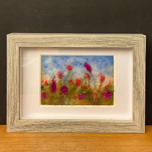 "Flower Patch" Hand Felted Landscape