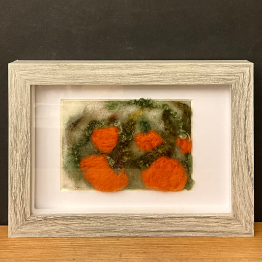 "Pumpkin Patch" Hand Felted Painting