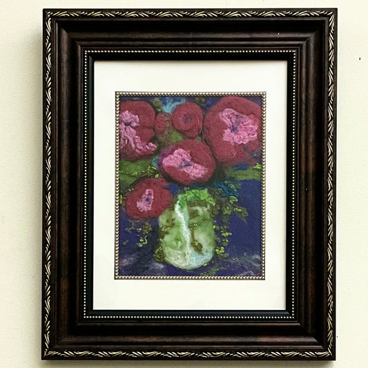 "Peonies" Hand Felted Painting