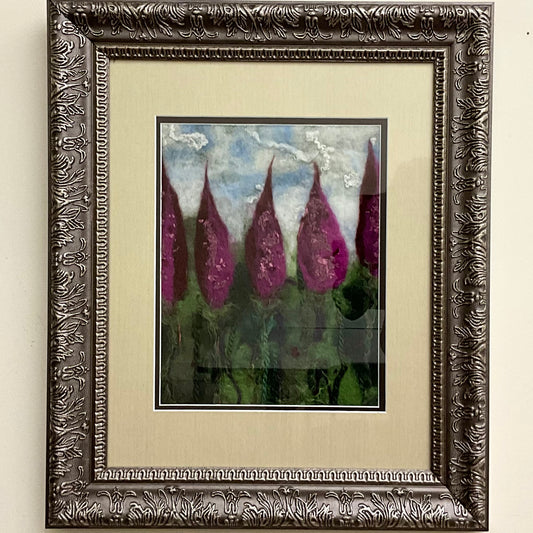 "Wild Lupines" Hand Felted Painting