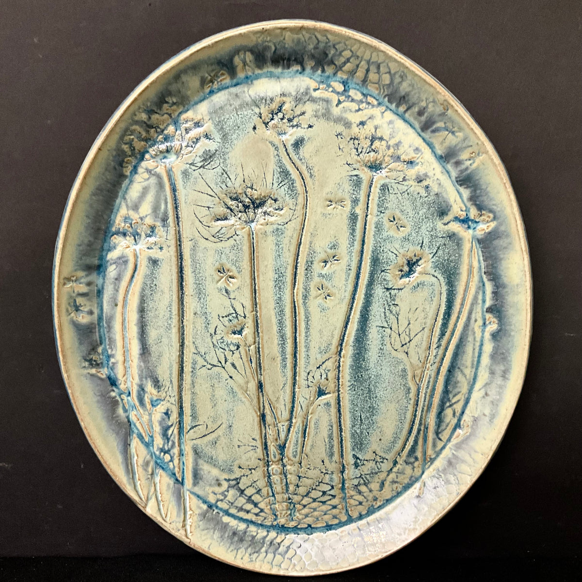 Large Oval Platter in pale aqua