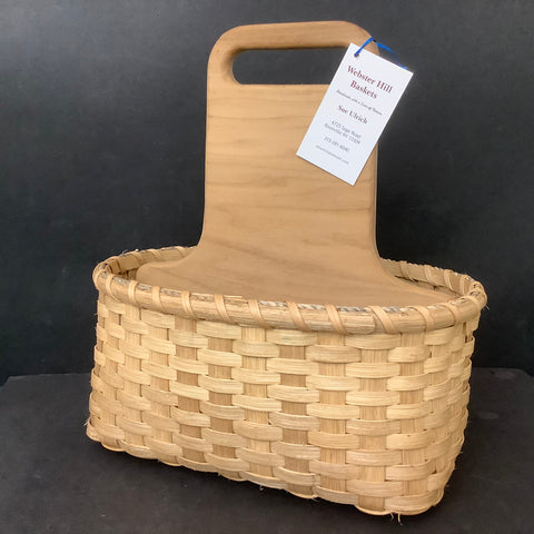 Oval Basket with Wood Dividers and Wood Bottom