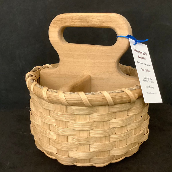 Small Basket with Wood Dividers and Wood Bottom