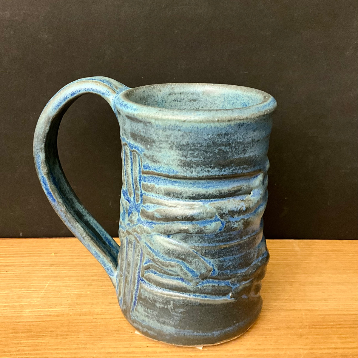Tall Mug in Textured Turquoise & Lapis