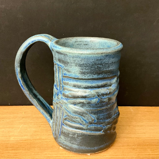 Tall Mug in Textured Turquoise & Lapis