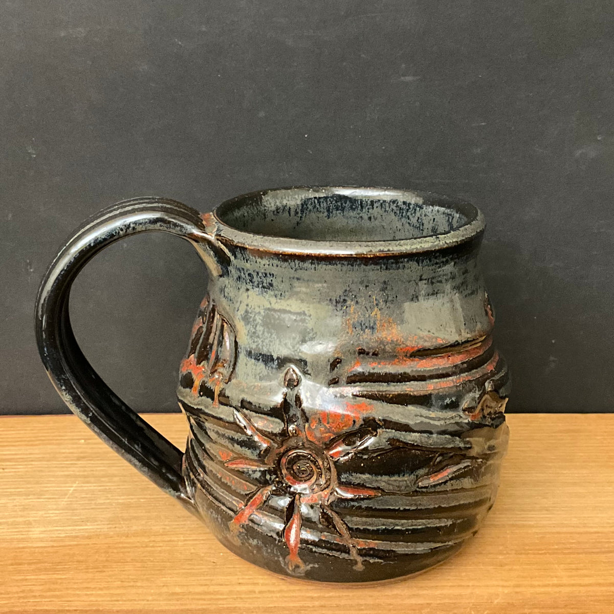 Chunky Mug in Brown & Rust Sunburst