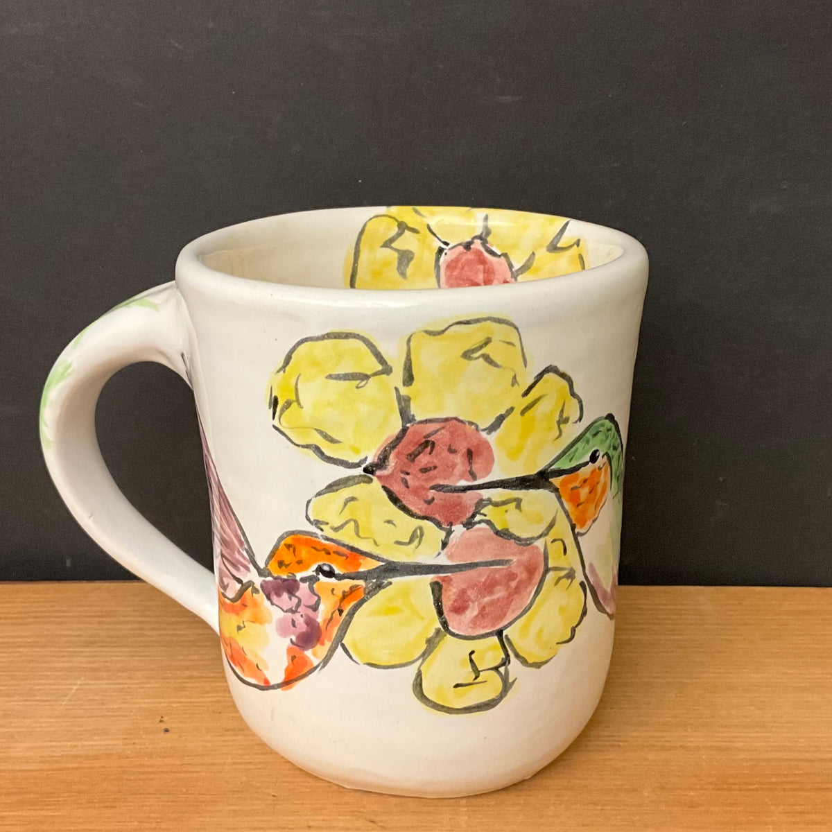 Mug with Hummingbirds and Yellow Flowers