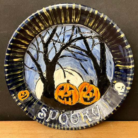 Mini Plate Jack’O’Lanterns & Full Moon “Spooky”