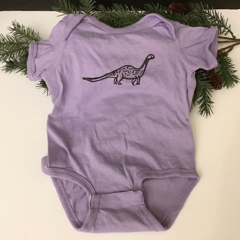 Cotton Onesie Lilac Dino 12 month