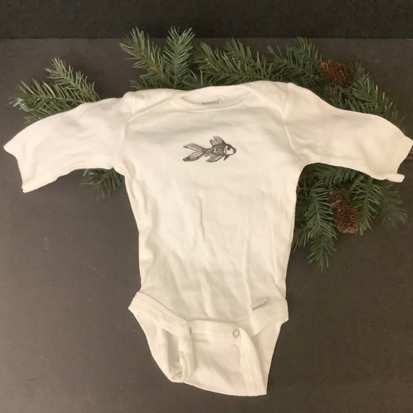 Long Sleeve Onesie Fish 0-3 Month Size