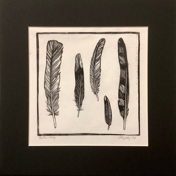 Feather Study Block Print