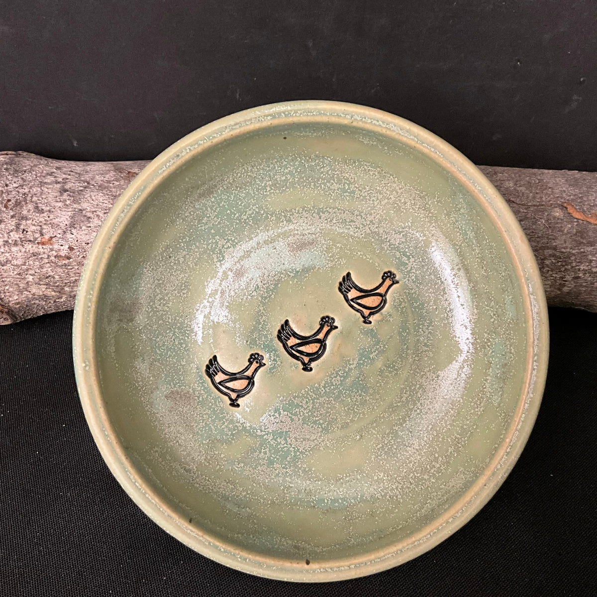 Trinket Dish Chickens in Green Tea