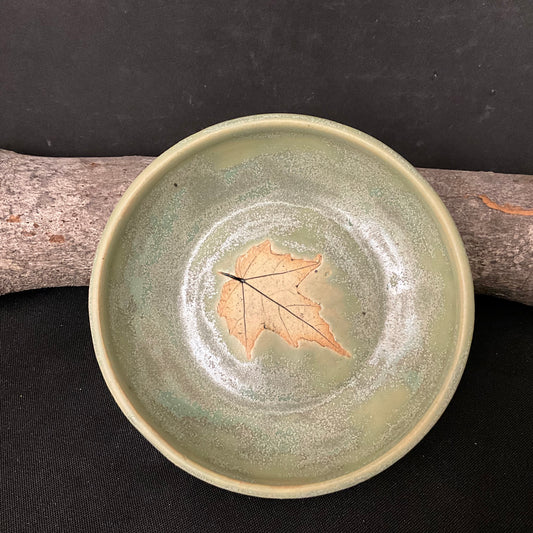 Trinket Dish Maple Leaf in Green Tea