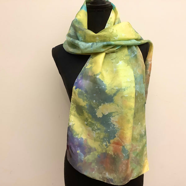 Ice Dyed Silk Haboti Scarf Large -Helmsman