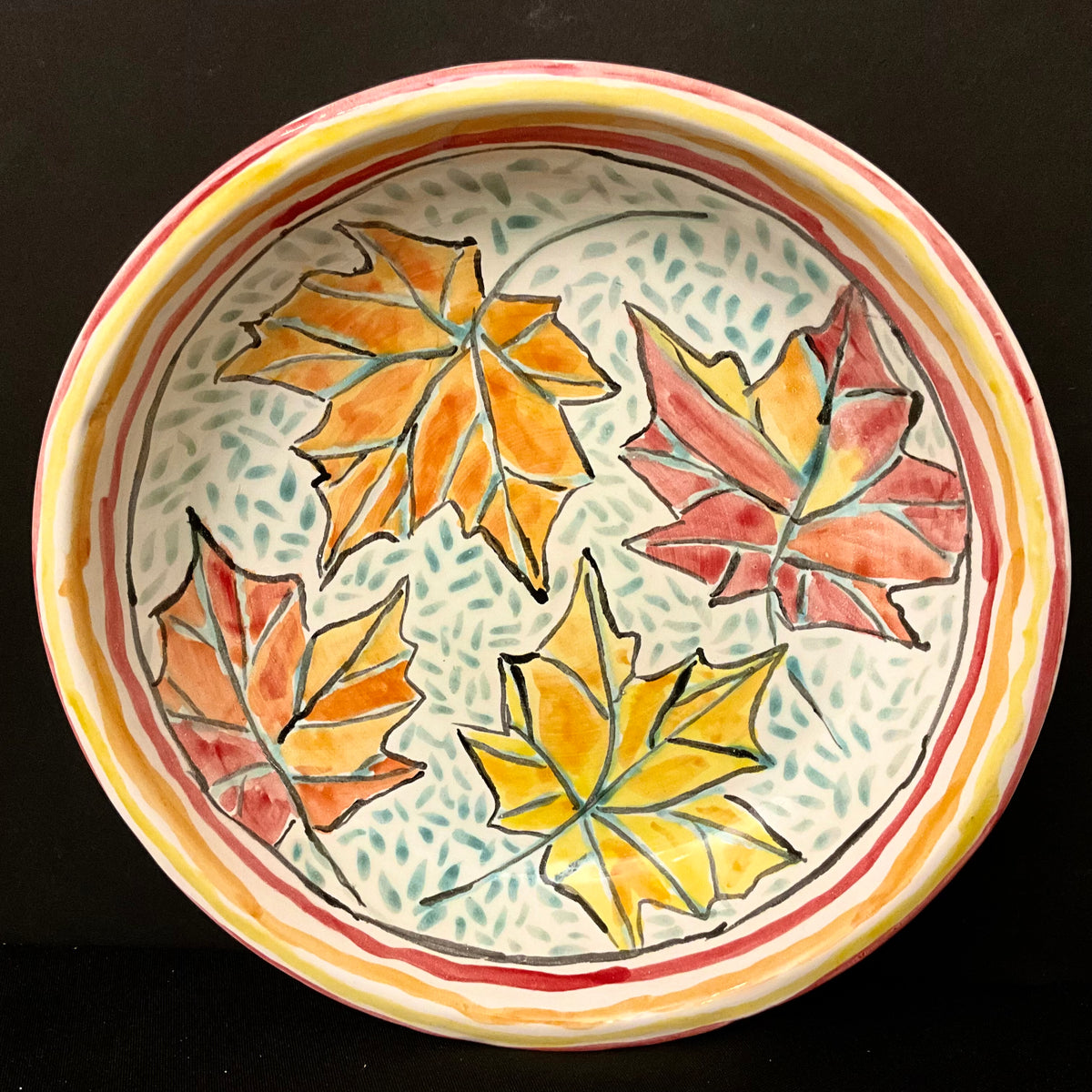Pie Plate with Autumn Leaves