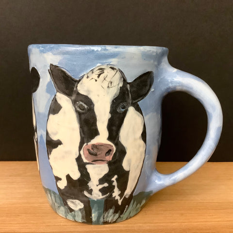 Mug Cows on Blue with Clouds