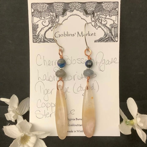 Cherry Blossom Agate Earrings